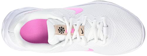 NIKE Women's Revolution 6 Next Nature Sneaker, White Pink Spell Fossil Stone Black Dark, 5.5 UK