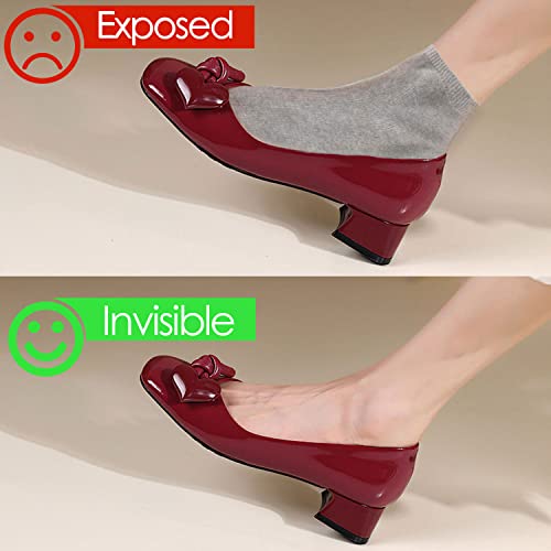 LECTNORE 4Pairs No Show Socks Women Low Cut Socks Invisible Ultra Low Cut Boat Socks Non-Slip Socks with Silicone Strips for Sneaker High-heel Shoes Loafer Black
