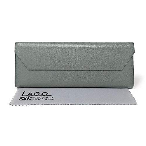 LAGO TERRA Premium Triangular Foldable Glasses Case - Grey
