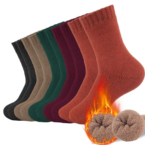 YUTYTH Merino Wool Socks Womens Thick Warm Winter Socks Ultra Thermal Boot Socks Multipack Ladies Socks for Indoor Outdoor Daily Wear Gifts, Size 4-7