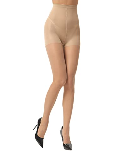 EVERSWE 3 Pairs 20D Women's Sheer Tights with Reinforced Toes (Nude, M)