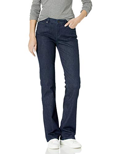 Amazon Essentials Women's Mid-Rise Slim Bootcut Jean, Rinsed, 14