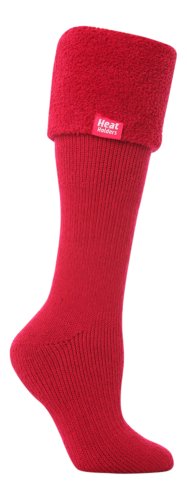 HEAT HOLDERS - Ladies Winter Thermal Boot Socks in 4 colours 4-8 UK 37-42 eur (4-8 UK, Red)