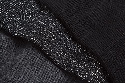 SockShop Ladies Plain Cotton and Lurex Boot Socks Pack of 3 Black 4-8