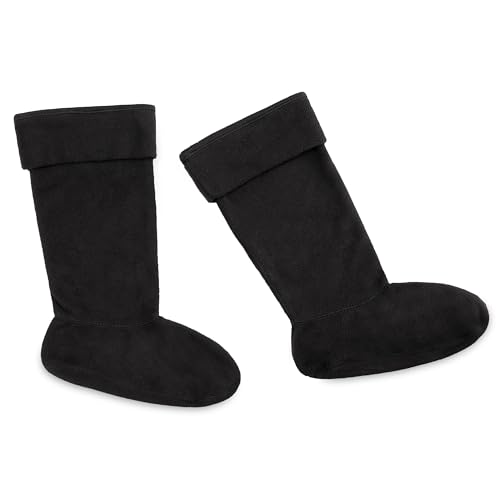 CityComfort Boot Liner for Women and Teenagers - Warm Fleece Wellie Socks Size 3-8 Cosy Thermal Boot (Black, 5/6 UK)