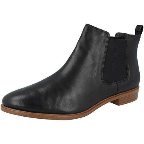 Clarks Women's Taylor Shine Chelsea Boots, Black Black Leather, 8 UK