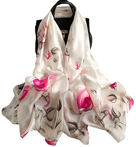 MAIRY Silk Ladies Scarves Satin Scarf for Women UK Lightweight Scarfs Large Fashion Wedding Shawls and Wraps Valentine's Gifts 180093