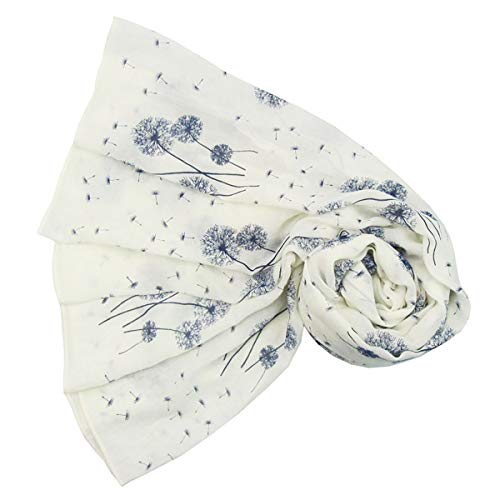 SwankySwans Dandelion Celebrity Designer Scarf Womens Scarf Shawl Wrap Ladies Long Scarf (White)