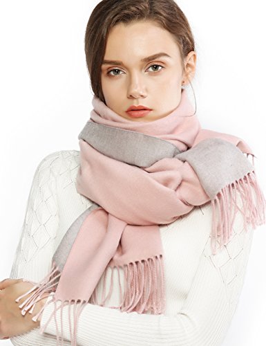 RIIQIICHY Winter Ladies Scarfs for Women Pink Pashmina Shawls and Wraps for Wedding Reversible