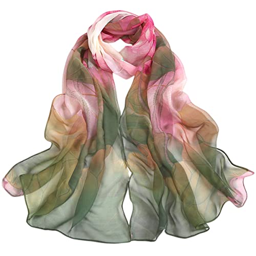 FAIRYGATE Women's Scarves & Wraps Ladies Chiffon Floral Printed Fashion Soft Long Silk Scarf Sheer Shawl for Teen Girls Mum's Gift 160cmx50cm 38005