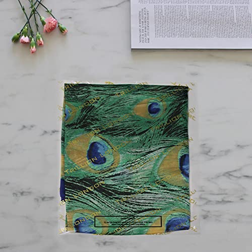 Trillion London® Spring Collection | Peacock Print 100% Silk Neck Scarf For Women | Ladies Lightweight Scarves | Shawl Wraps | Suiutable for Daily Life, Gifting | Smooth Soft Finish| Size - 180cm*90cm