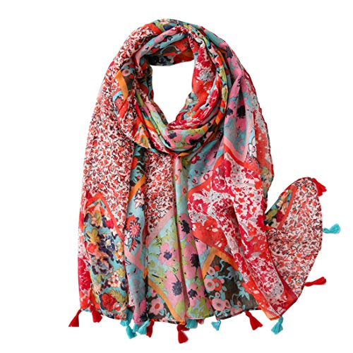 FAIRYGATE Floral Scarf Ladies Scarves Lightweight Shawl Wraps Long Head Scarfs for Women A Best Gifts for Her 231