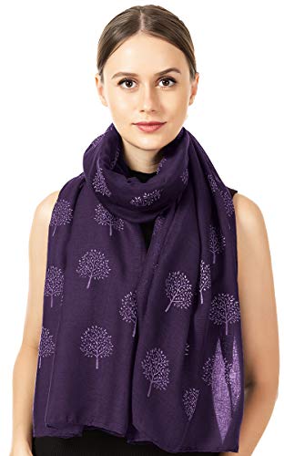 World of Shawls Mulberry Tree Scarf Shawl Wrap Soft Warm (Purple)