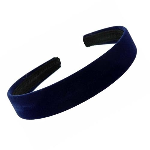 Navy Blue Velvet Padded Headband - Alice Hairband