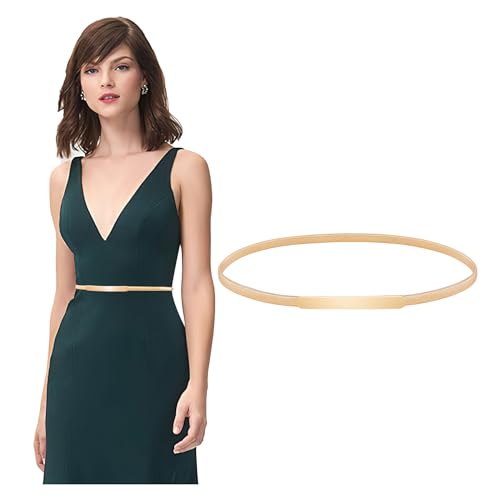 JASGOOD Women's Skinny Gold Chain Belt for Dresses