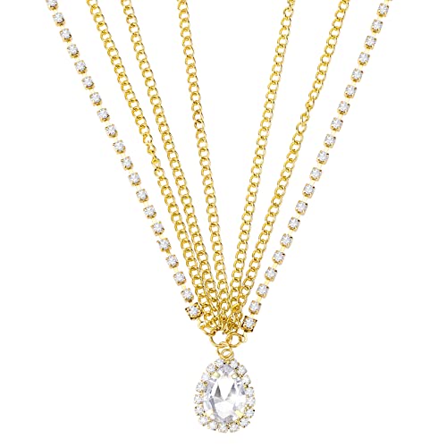 Golden Boho Tassel Head Chain Vintage Rhinestone Headpiece