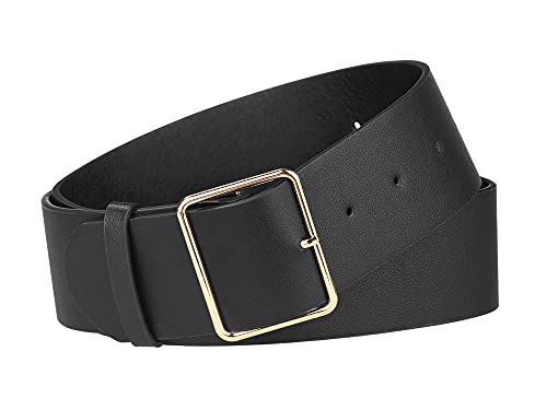 Vintage Black PU Leather Belt with Metal Buckle