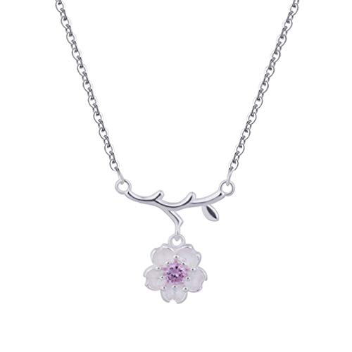 Vintage Crystal Flower Pendant Necklace for Women