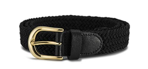 Retro Braided Fabric Women's Stretch Belts - Black