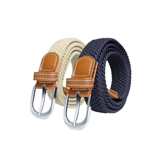 Women's Elastic Belts - Vintage Retro Style, 2-Pack