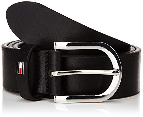 Tommy Hilfiger Women Black Leather Belt (Masters Black)