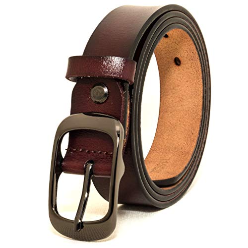 ESPOFY Women's Retro Leather Belt with Alloy Buckle