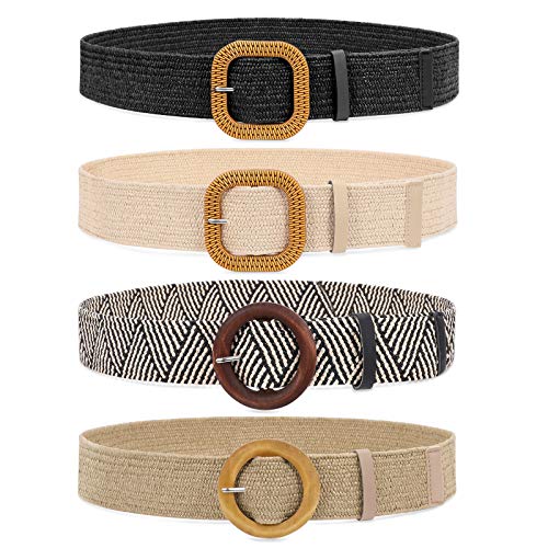 Vintage Boho Elastic Stretch Waist Belts for Women Dresses
