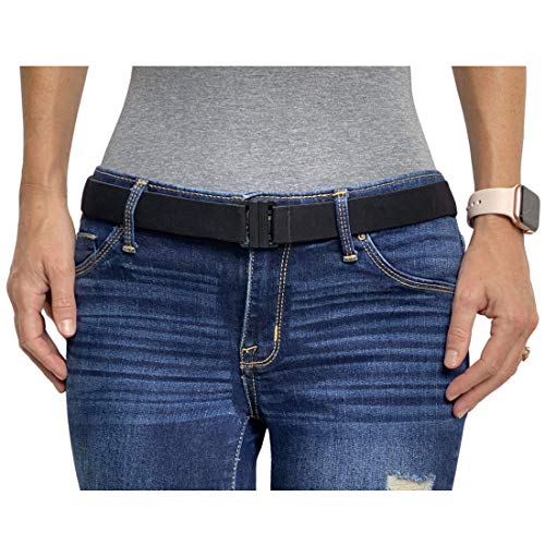 TIGHTS UP Adjustable Stretch Elastic Belt Women - No Show Flat Buckle Ladies Belts - Non- Slip Backing | Belts for Women