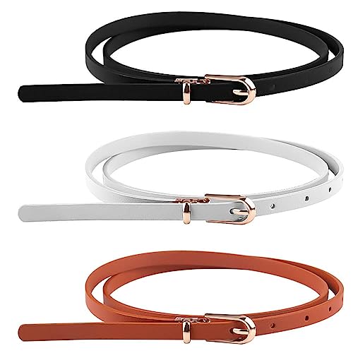 Women's Retro Leather Belts: 3-Piece Set