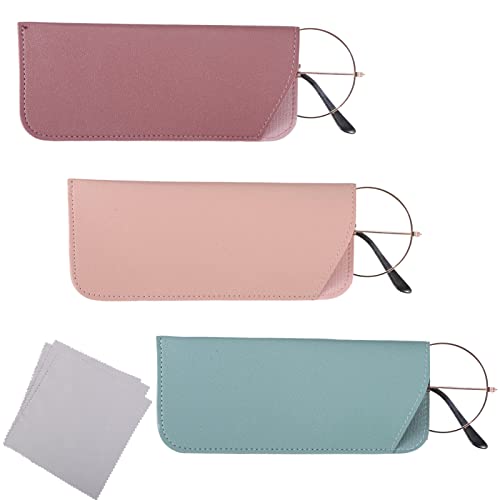 Leather Sunglasses Pouch + Cleaning Cloth - 3 Pack