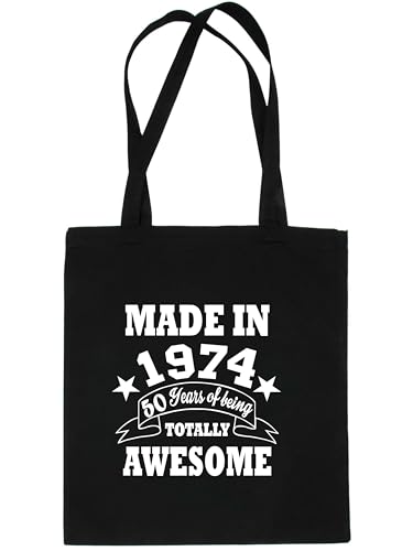 1974 Vintage 50th Birthday Black Tote Bag
