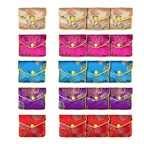 Chinese Silk Style Brocade Embroidered Pouch Bags