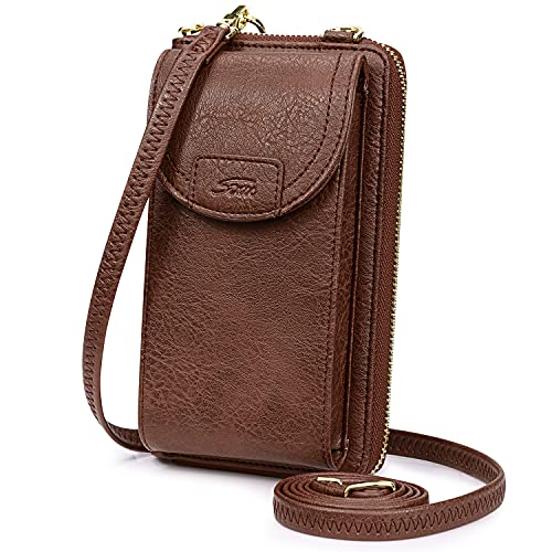 Vintage Brown Crossbody Cell Phone Bag for Women