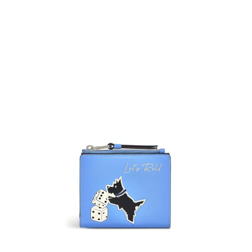 Light Blue Leather Bifold Purse with 6 Card Slots