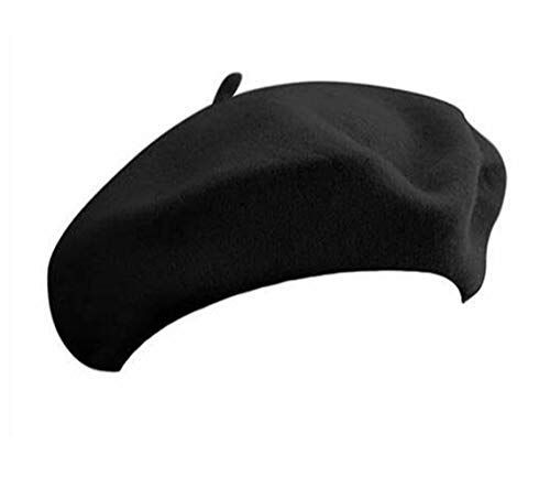 Elegant Vintage Black French Beret for Women