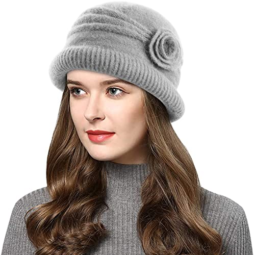 Chic Gray Vintage Ladies Beanie Hat - French Beret