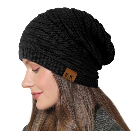 Women's Vintage Slouchy Cable Knit Beanie Hat