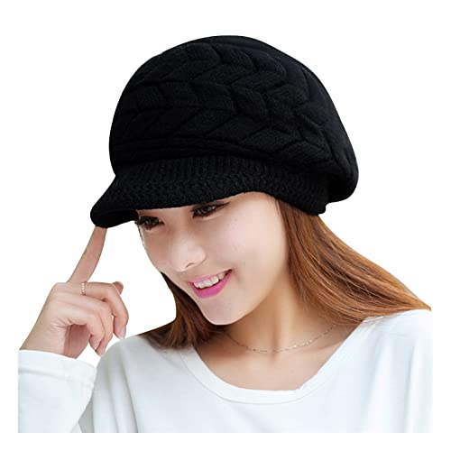 Andiker Women's Cozy Knit Brimmed Winter Hat