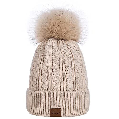 Cozy Women's Vintage Alepo Beanie Hat with Pom Pom