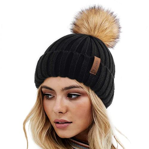Vintage Winter Pom Pom Beanie Hat