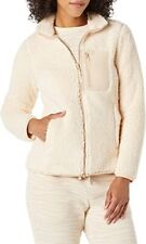 Vintage women's beige sherpa mock neck jacket