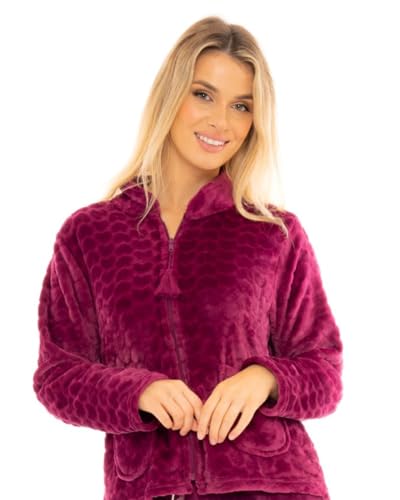 Ladies Supersoft Fleece Bedjacket (UK, Numeric, 12, 14, Regular, Regular, WINE)