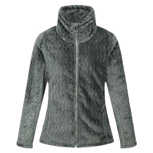 Vintage Dark Forest Green Fleece Jacket for Women