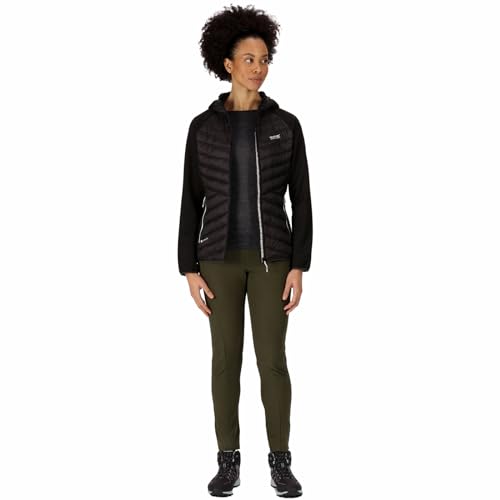 Women's Black Vintage Hybrid Hooded Jacket