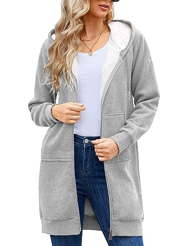 Svanco Women's Fleece-Lined Zip-Up Hooded Hoodie