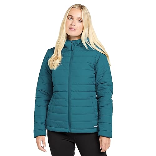 Peter Storm Women's Blisco II Insulated Jacket with Hood and 2 Pockets, Water Repellent and Lightweight Women's Jacket (14, Teal)