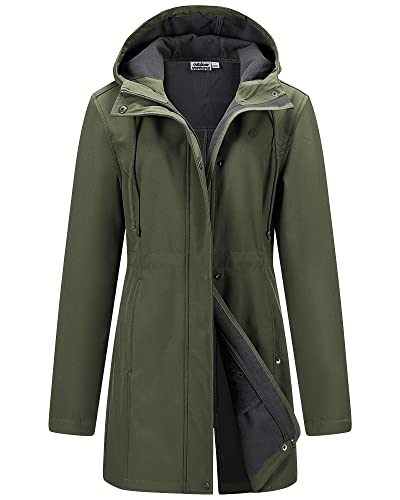 Vintage Olive Green Ladies Softshell Jacket