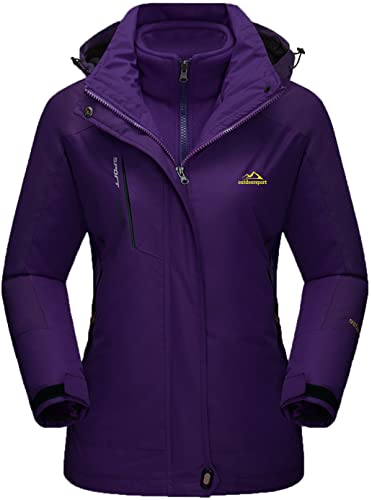 Vintage Purple Winter Ski Jacket for Women