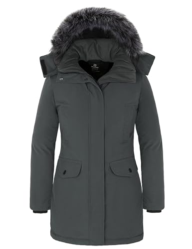 Vintage Grey Thicken Puffer Parka for Women