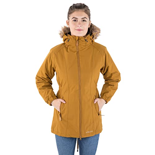 Trespass Celebrity, Golden Brown, XL, Warm Waterproof Jacket with Removable Hood for Ladies, Brown, X-Large